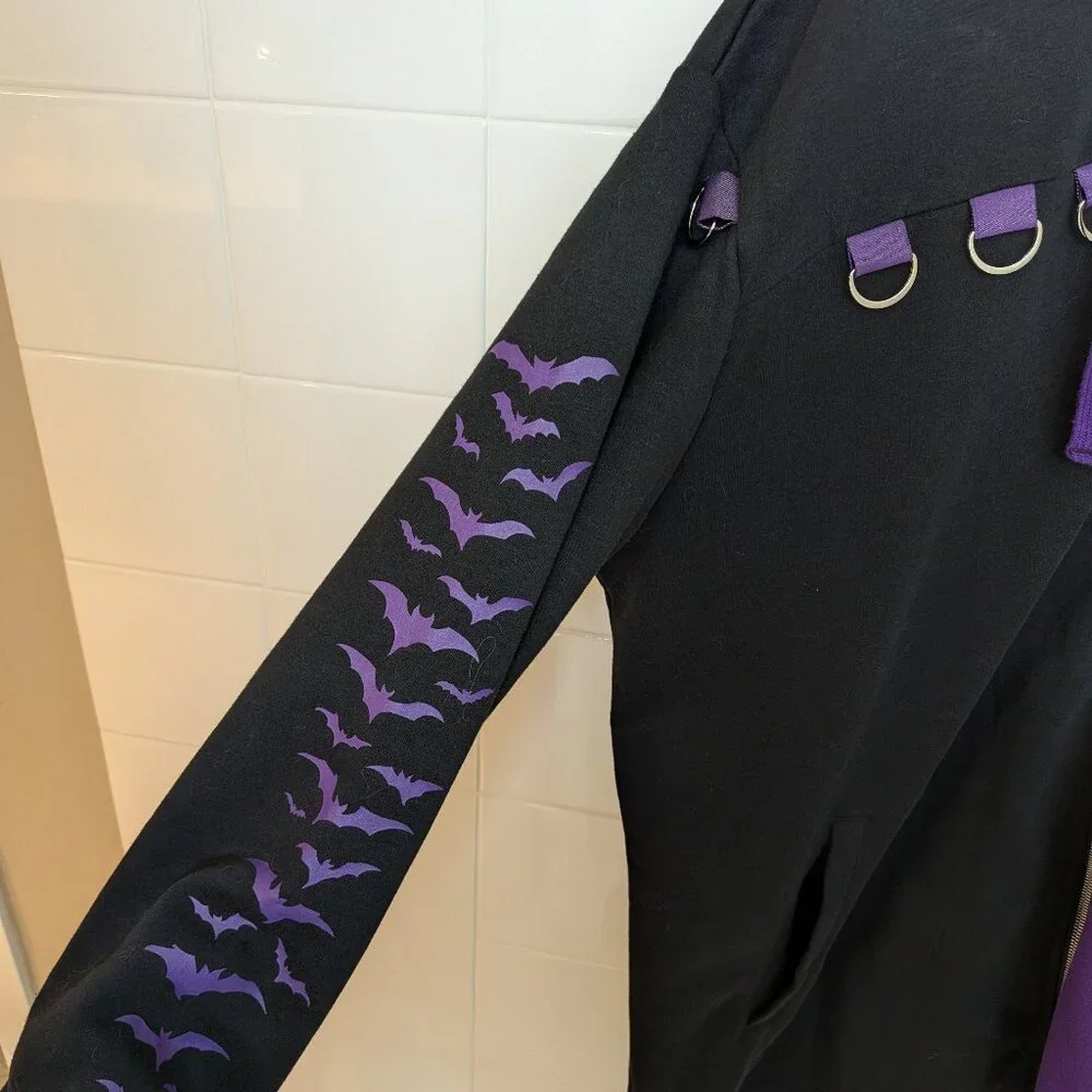 Vampire Freaks Black & Purple Split Mage Hoodie - Picture 5 of 15